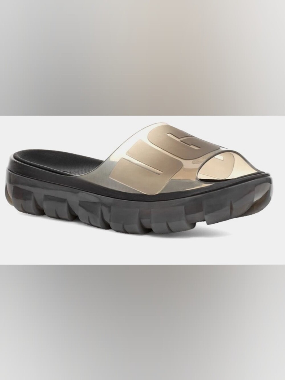 UGG Jella Women's Transparent Taupe Slides Size 6 Used Excellent